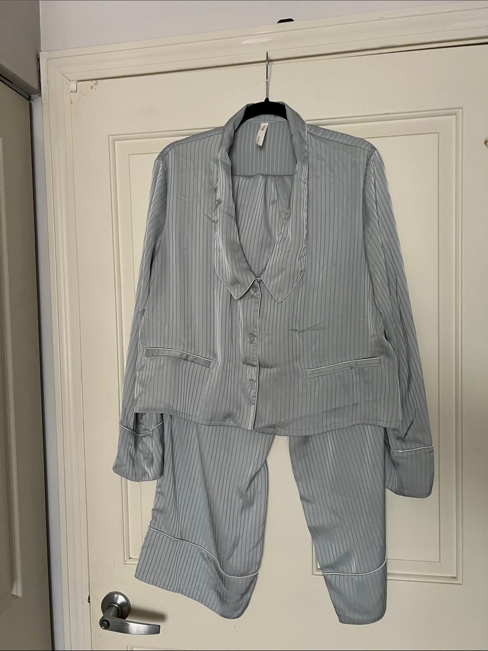 Light blue Pinstripe Pajamas Pants Set